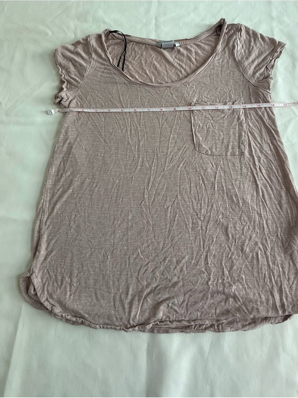 H&M Short Sleeve Scoop Neck Pocket Tee - Mauve